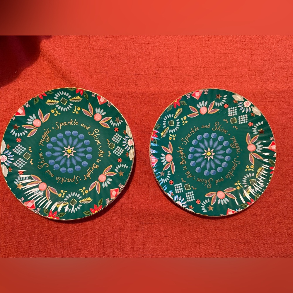Set 2 - Anthro Making Spirits Bright Danielle Kroll Plates